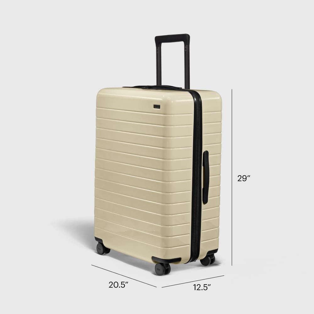 Away Large Checked Luggage, 29 Inch Hardside Suitcase with Spinner Wheels, Lightweight & Durable, TSA Lock, Salt White