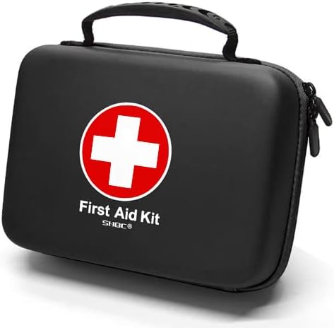 SHBC Waterproof First Aid Kit (228pcs) with All Basic or Advanced Supplies You Need. Suitable for Emergencies at Home or Outside, Travel, Home, Camping, Black