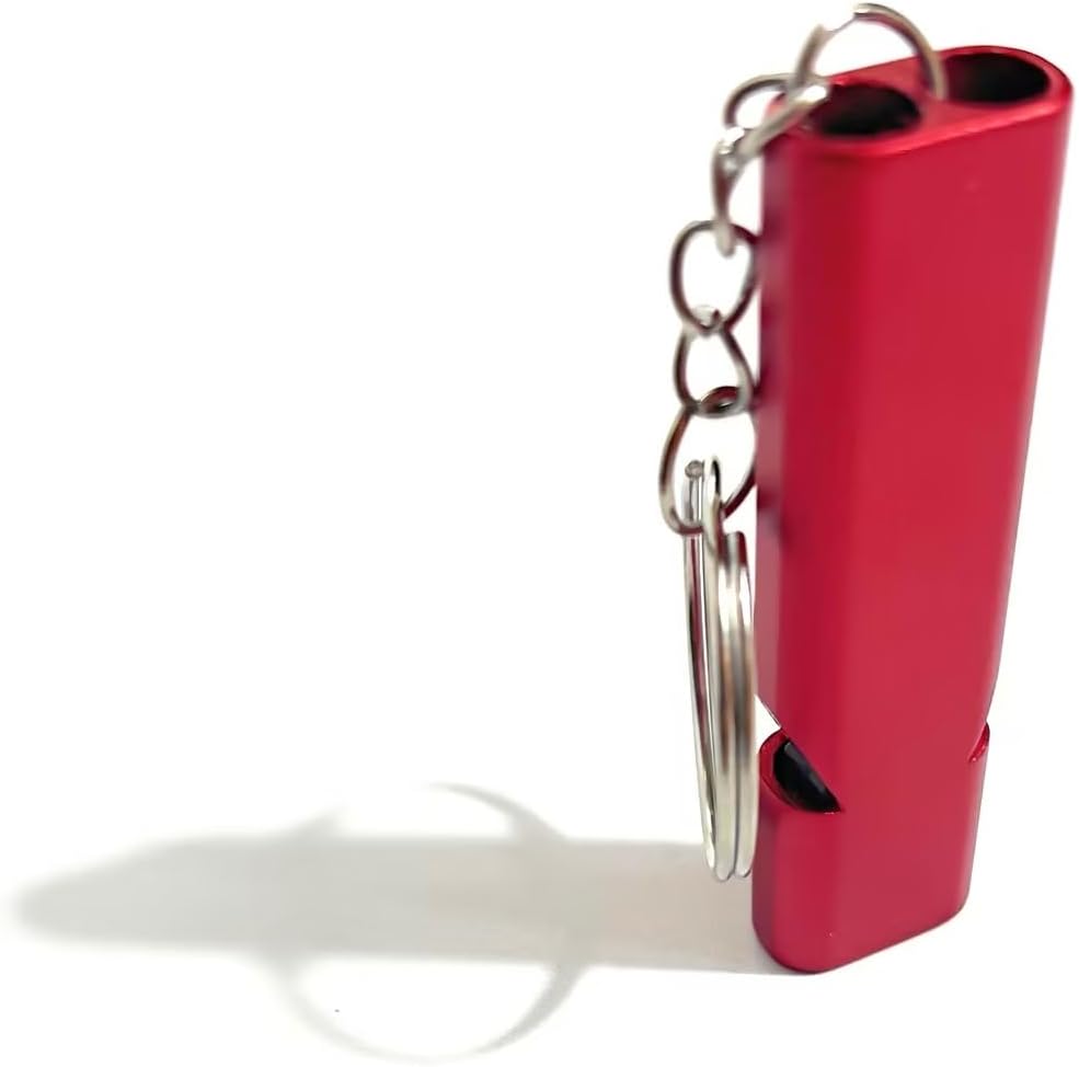 4-Pack Loud 120dB Double Tube Emergency Whistle - Aluminum Alloy, Corrosion-Resistant Safety Whistle with Lanyard & Keychain-Ideal for Camping Hiking Boating Fishing Survival Tool