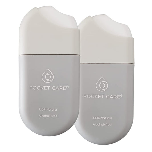 POCKET CARE | 2 Pack Peppermint Hand Cleanser Moisturizing Spray 1 Fl OZ- for Hands | Organic | Travel Size - Travel Accessories | 100% natural