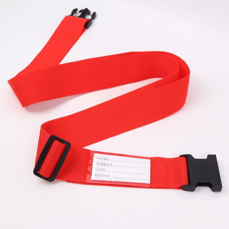 Adjustable Heavy-Duty Luggage Straps for Suitcases – Thickened Travel Belts for Carry-On, Checked Bags, and Backpacks – Keep Your Luggage Secure (red)