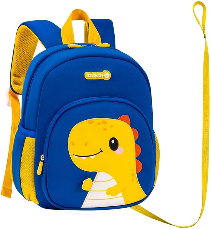 Padgene Toddler Harness Backpacks Safety Leash Kids Anti Lost Kindergarten Preschool Backpack Neoprene Lightweight Animal Schoolbag 3D Cartoon Dinasour Mini Travel Bag for Boys Girls Ages 3-5