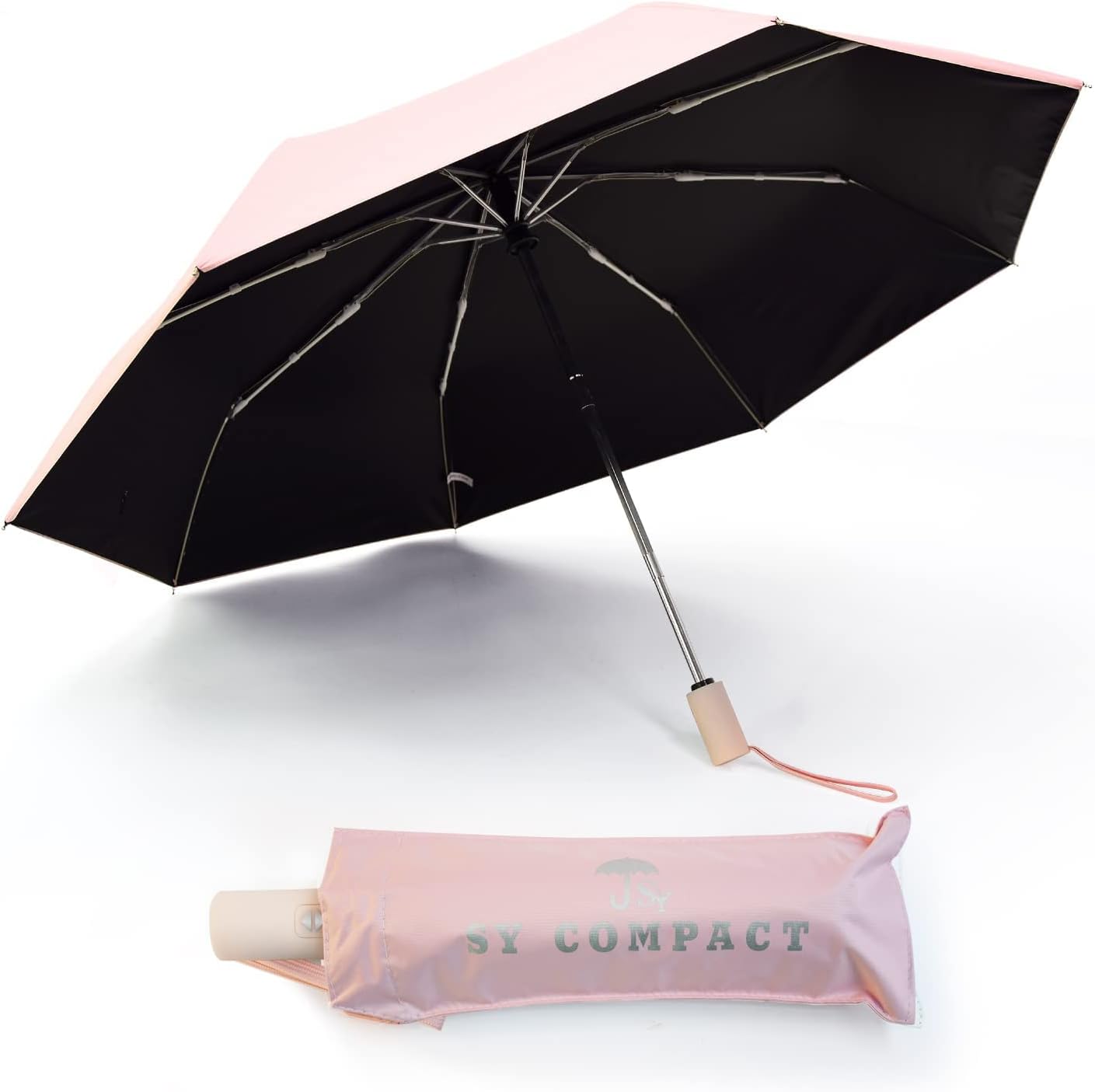 SY COMPACT Umbrella Automatic Travel Waterproof Light Folding Umbrellas Easy Carry for Women and Men