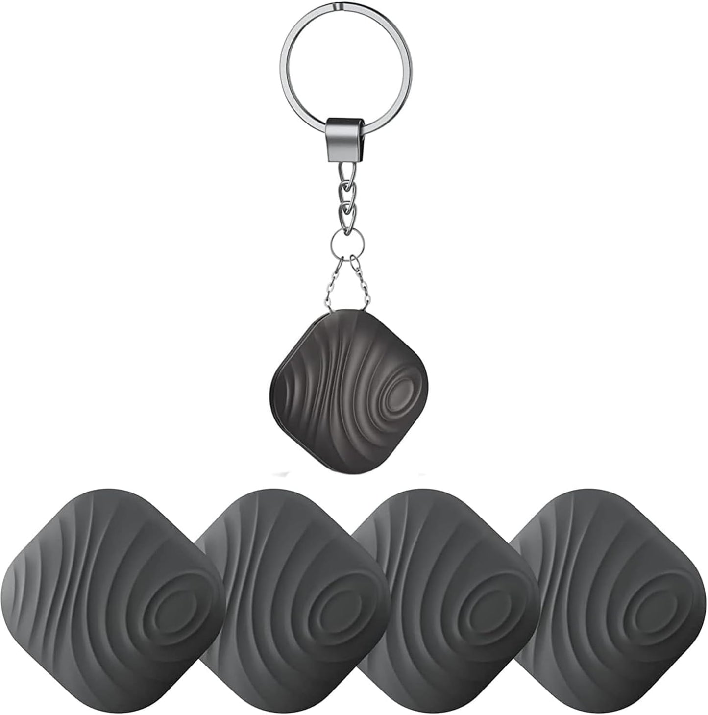 Key Finder 4-Pack, Bluetooth Tracker Item Locator with Key Chain - Both iOS and Android Compatible for Keys Pet Wallets or Backpacks and Tablets