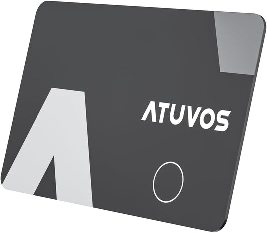 ATUVOS Wallet Tracker Finder Card, Ultra-Thin 1.6mm & 3-Year Battery, Smart Bluetooth Tracker Works with Apple Find My (iOS Only), Item Locator for Luggage Tags, Passports, IP67 Waterproof, 1 Pack