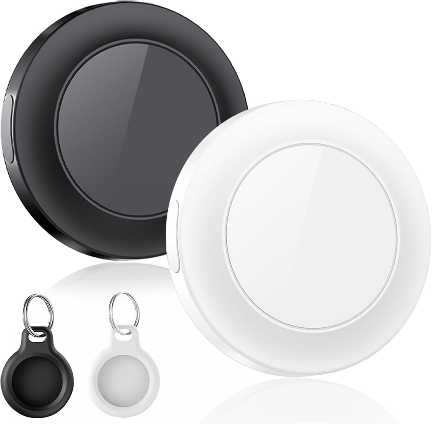 Bluetooth Tracker-Tag for Apple Find My (iOS Only), GPS Tracker with Replaceable Battery, Ideal as Keys, Luggage Tracker and Wallet Tracker, Suitable for Indoor & Outdoor Use,2-Pack (Black&White)