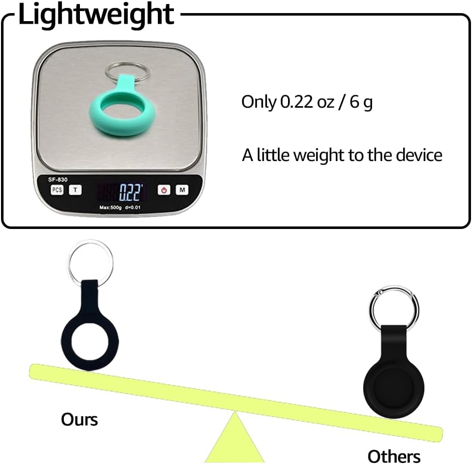 ThingsBag Airtags 4 Pack Holder Keychain, Silicone GPS Case Key Ring for Air Tags-4, Key Chain Accessories for Apple Item Finder Tracker, Itag Cover for Pet Dog Cat, Waterproof Airtag Keychain Holder