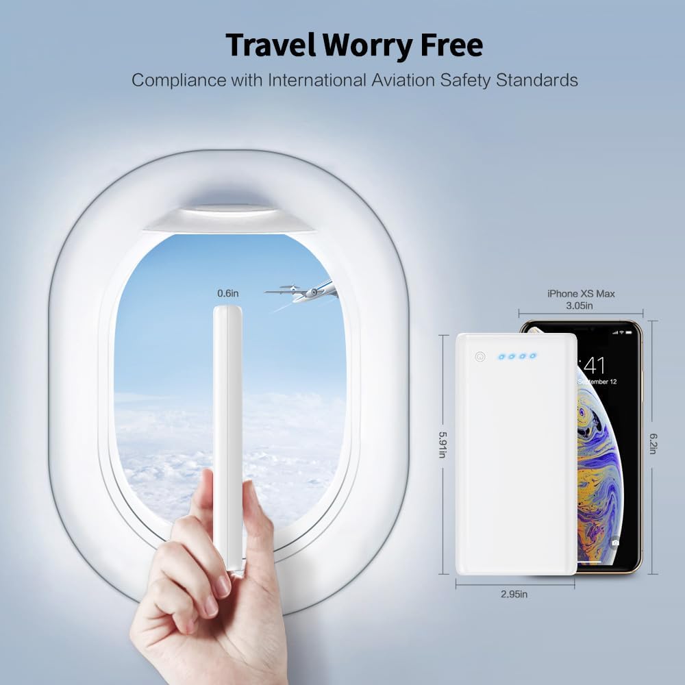 Portable Charger Power Bank 25800mAh Huge Capacity External Battery Pack,Dual Output High Speed Charging Power bank with 4 LED Indicator Compatible With iPhone 15/14/13/12/8,Samsung Android Phone etc