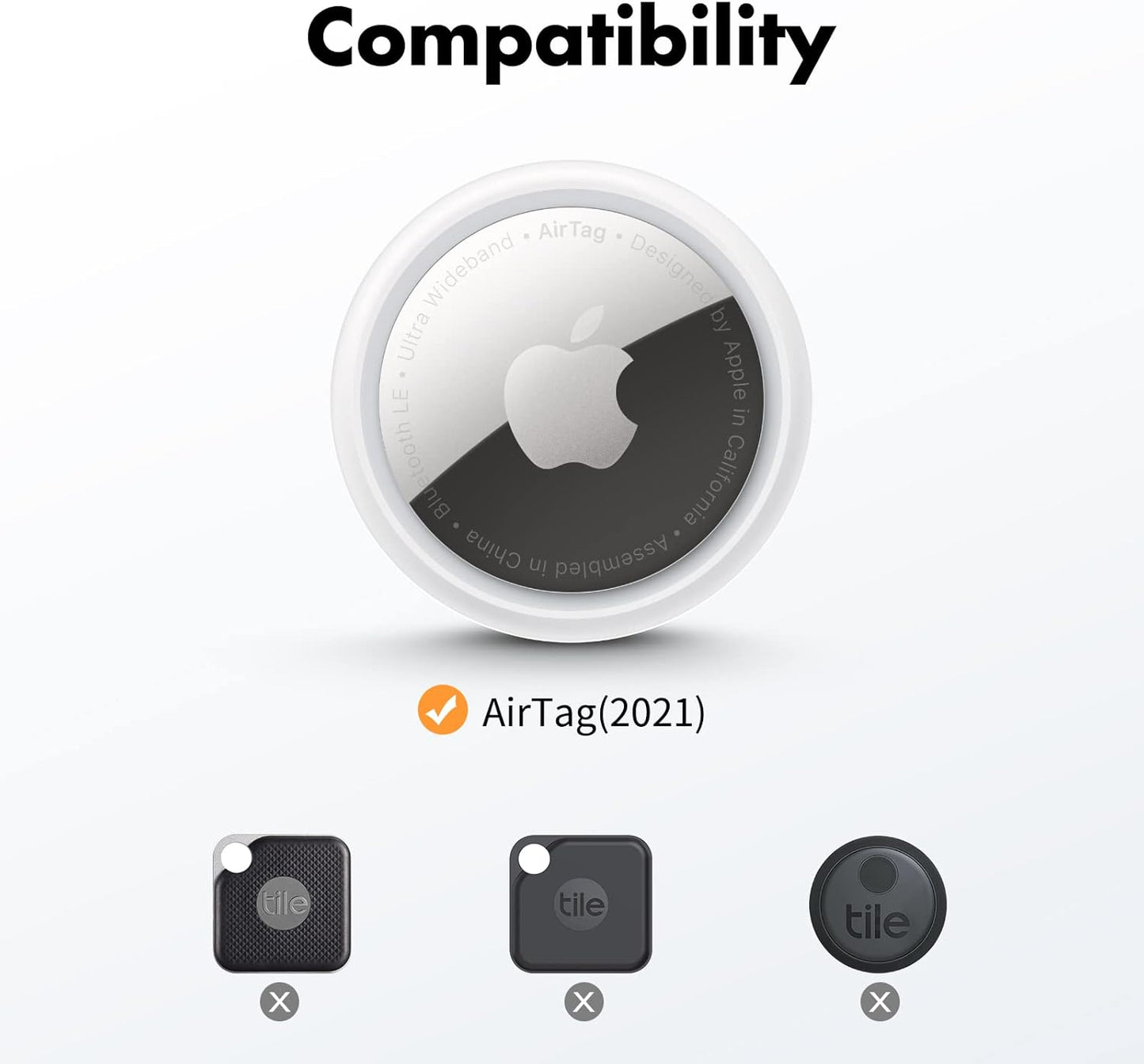 UNBREAKcable Holder for Apple AirTag with Strap- 4 Pack [Fit Tightly Design] [Easy to Install] [Hold Air Tag Securely] Waterproof TPU Shell Protective Case with Nylon Keychain Strap(Black&Blue)