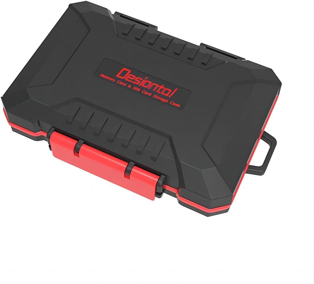 28 Slots Memory Card Case,for 4 SD and 12 TF Cards,Photography Accessories Water-Resistant Anti-Shock,CF or XQD/SD/TF/CFexpress/Nano SIM/Micro SIM Holder Organizer Storage, Black