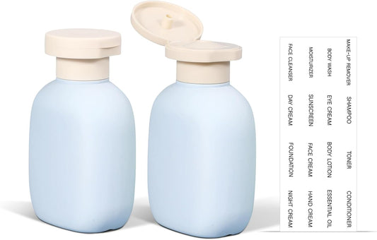 3.4oz Travel Bottle with Flip Cap, Leak Proof Squeeze Bottles, Refillable Plastic Travel Containers for Creams, Lotion, Foundation, Shampoo, Conditioner