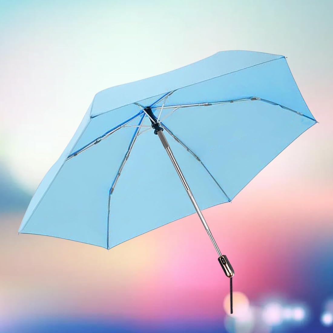 Goothdurs Mini Travel Compact Automatic Umbrella Small Lightweight Folding Rain Windproof Auto Open/Close Purse Umbrellas for Women Men