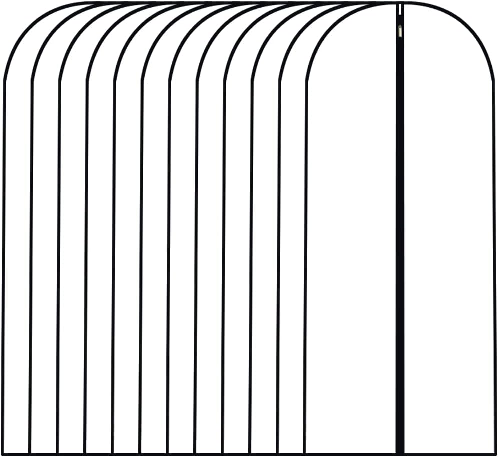 Dress Bags for Hanging Clothes12 PCS Transparent Waterproof Dustproof Bags for Wardrobe Storage Coat Covers for Closet Full Zipper Garment Bags for Long Dress Costumes Gowns Coats 24''x60''