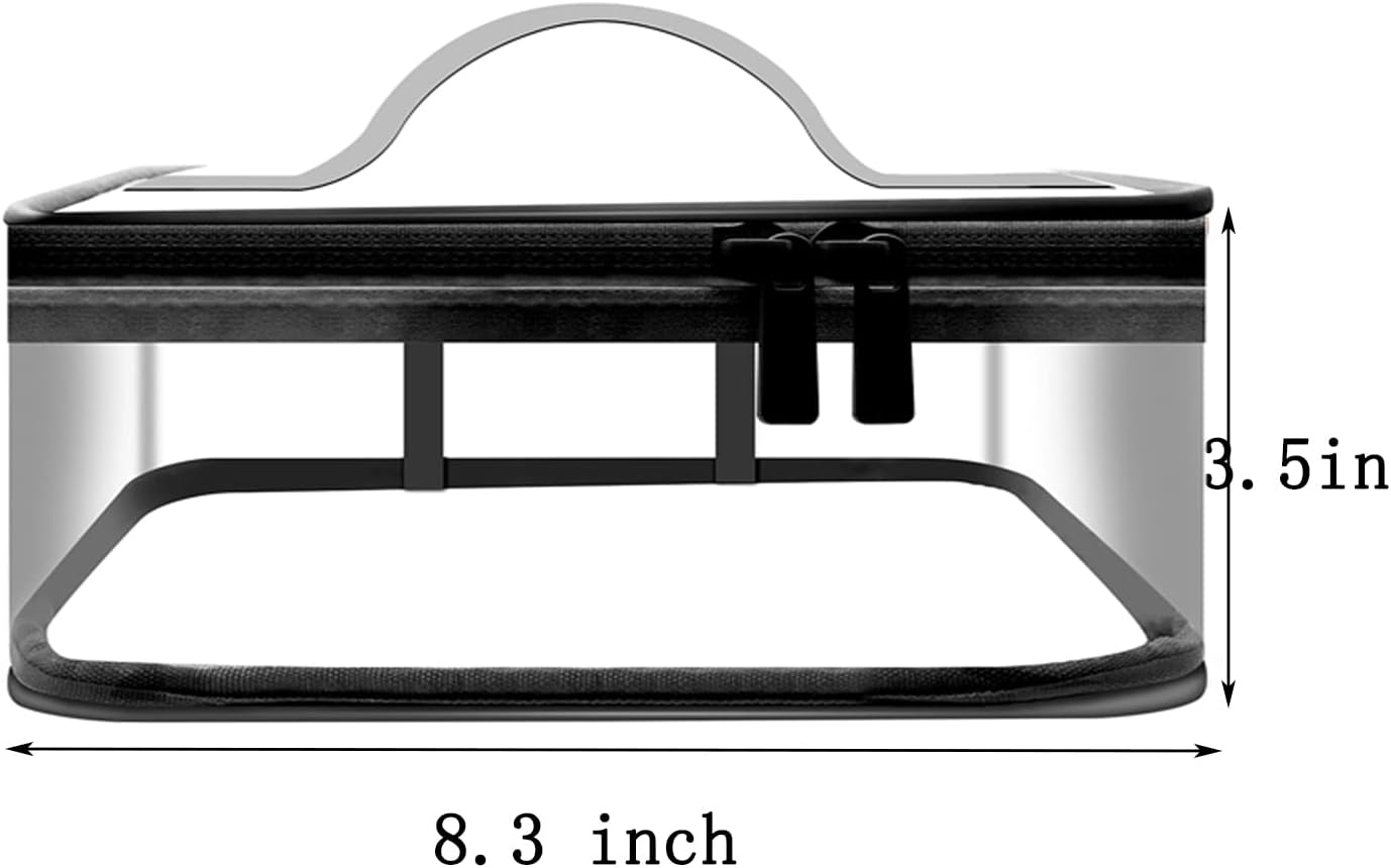 Clear Makeup Bags, 2 Pcs Transparent Cosmetic Bags, Black