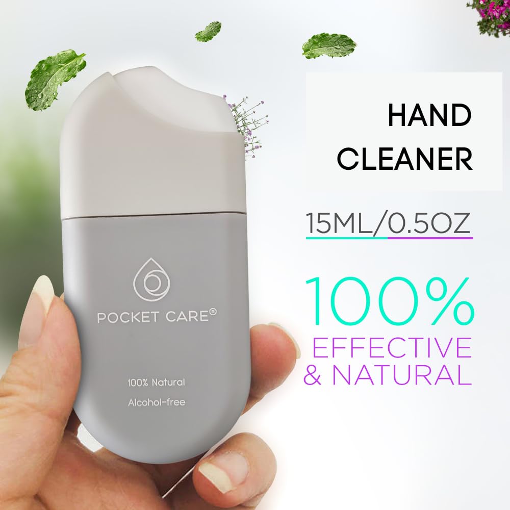 POCKET CARE | 3 Pack Grape scented Hand Cleanser Moisturizing Spray 1.5 Fl OZ- for Hands | Organic | Travel Size - Travel Accessories | 100% natural