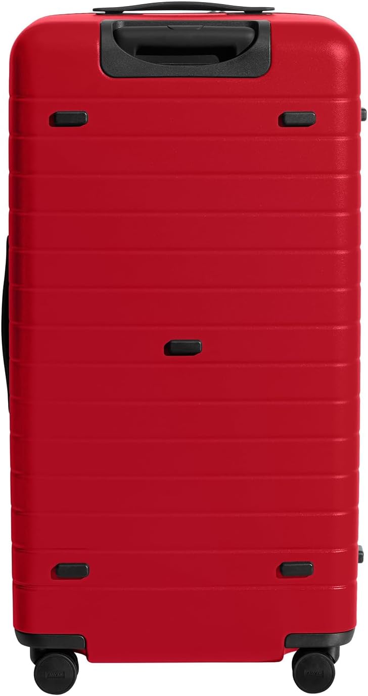 Away Large Trunk Luggage, 31 Inch Hardside Suitcase with Spinner Wheels, Lightweight & Durable, TSA Lock, Ideal for Long Trips, Cherry Red