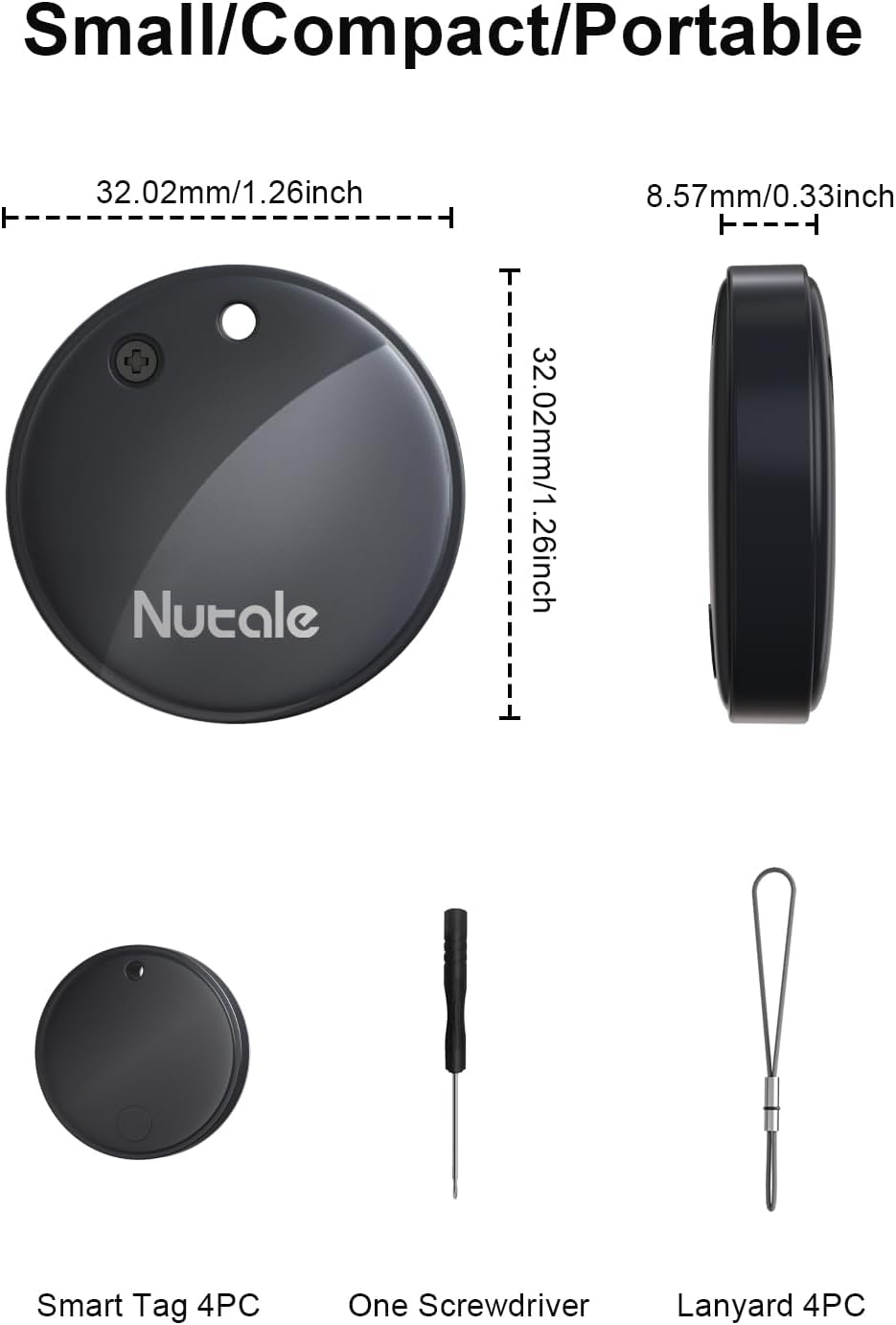 2025 Bluetooth Tracker Smart Finder for Apple Find My[Apple MFi Certified，iOS Only], iPhone Tags Key Finder Luggage Tracker for Bags, Luggage, Wallet, Bicycle, Replaceable Battery