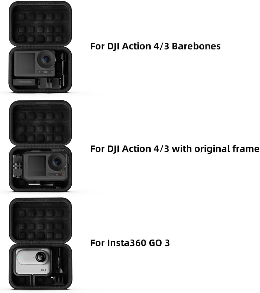 SUREWO Mini Pro Carrying Case for GoPro, Hard Shell Travel Storage Case for Go Pro Hero 13/12/11/10/9/8/7/6/5/4,DJI Osmo Action 5/4/3/2,AKASO and More