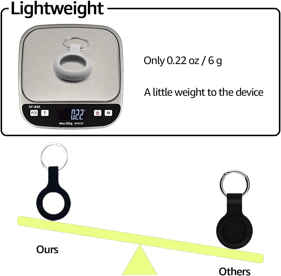 ThingsBag Apple AirTags 4 Pack Case Keychain Silicone Apple Air Tags Holder Item Finders Accessories Comes with Metal Snap Airtags Keyring Case 4 Pack