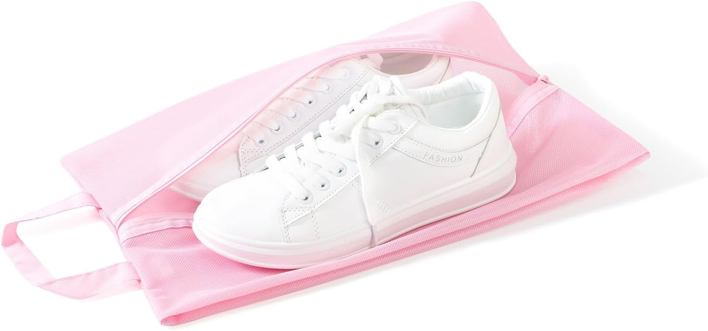 pack all Shoe Bag for Travel, Water-Resistant Shoe Pouch for Gym, Odor-Resistant Soccer Cleats Bag for Sport (Pink, 1-Pack)