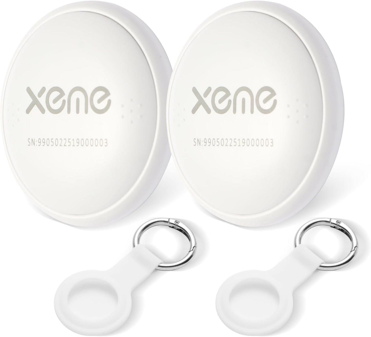 Key Finder, Bluetooth Tracker Locator Pairs with Apple Find My (iOS only), Item Locator Smart Tracker Tag for Keys/Luggage/Wallet, etc. (WHITE-2PCS)