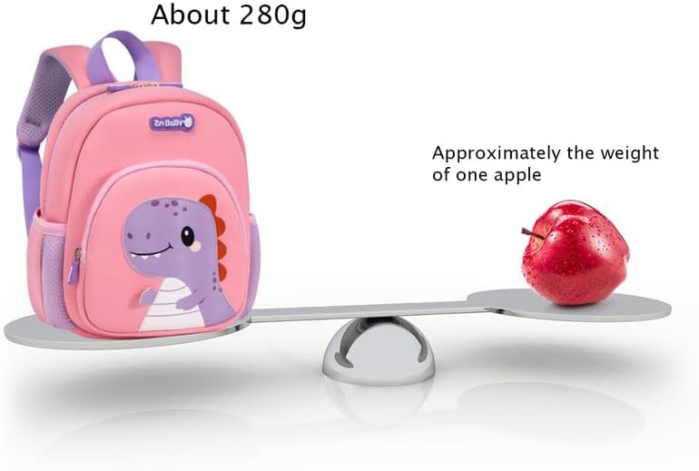 Padgene Toddler Harness Backpacks Safety Leash Kids Anti Lost Kindergarten Preschool Backpack Neoprene Lightweight Animal Schoolbag 3D Cartoon Dinasour Mini Travel Bag for Boys Girls Ages 3-5