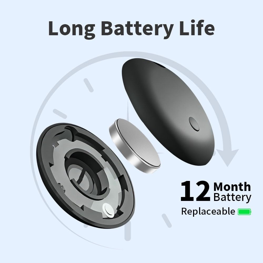 Air Tracker Tag 2 Pack, Smart Tracker Item Finders Compatible with Apple Find My, Bluetooth Smart Air Tag Key Finder Item Locator Worldwide Tracking for Pet Wallet Backpack Luggage, Black (iOS Only)