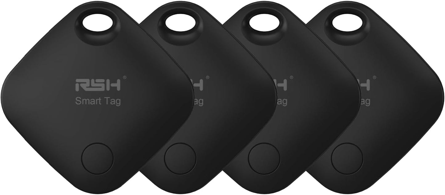 Air Tracker Tags 4 Pack (iOS Only, Not for Android) Bluetooth Luggage Tracker Tags Works with Apple Find My, Key Finder and Item Locator for Luggage, Backpack, Suitcases, Replaceable Battery