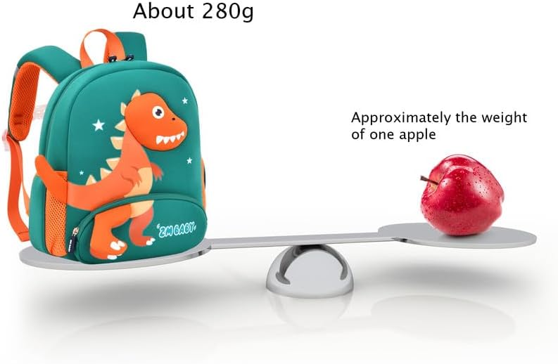 Padgene Toddler Backpacks Kids Preschool Backpack Waterproof Neoprene Animal Schoolbag Lunch backpack 3D Cartoon Mini Travel Bag for Boys Girls Ages 3-5