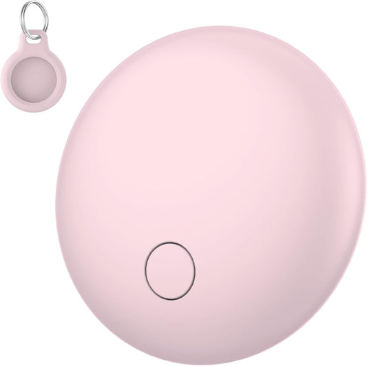 Air Tracker Tags 4-Pack, Item Finders Work for Apple Find My APP(iOS Only) Tracker Tags for Keys, Luggage, Bag etc,Replaceable Battery, Loud Beep, IP68 Waterproof with Holder Keychain, Lotus Root Pink