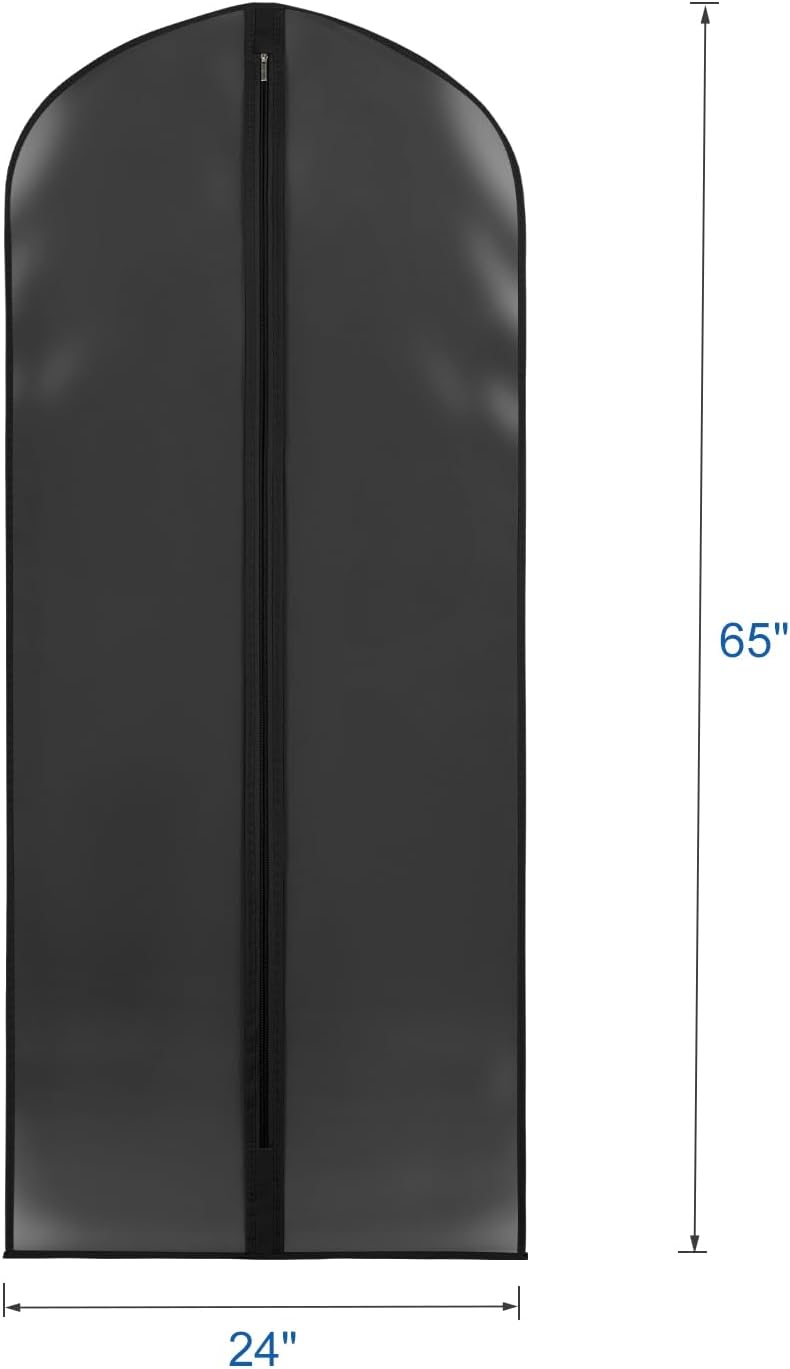 Zilink 65" Dress Bags for Gowns Long Clear Garment Bags for Gowns Garment Covers for Long Dresses, 10 Pack