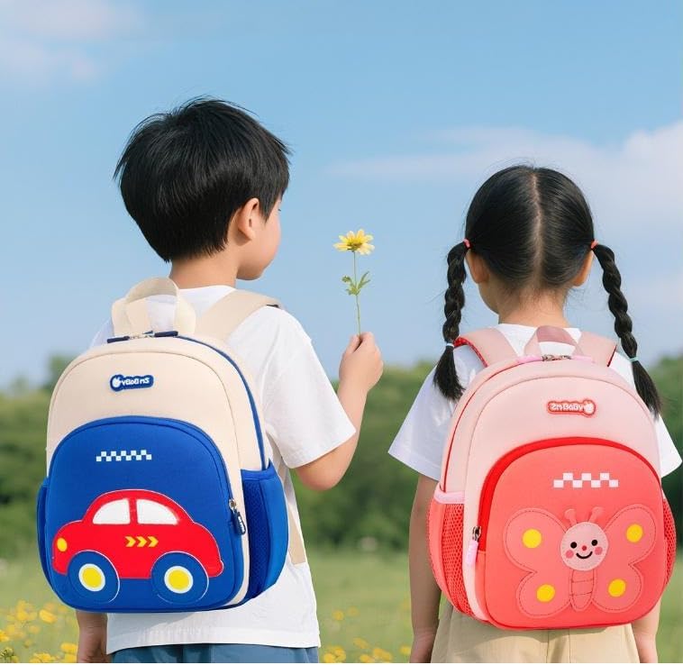 Padgene Toddler Harness Backpacks Safety Leash Kids Anti Lost Kindergarten Preschool Backpack Neoprene Lightweight Animal Schoolbag 3D Cartoon Butterfly Mini Travel Bag for Boys Girls Ages 3-5
