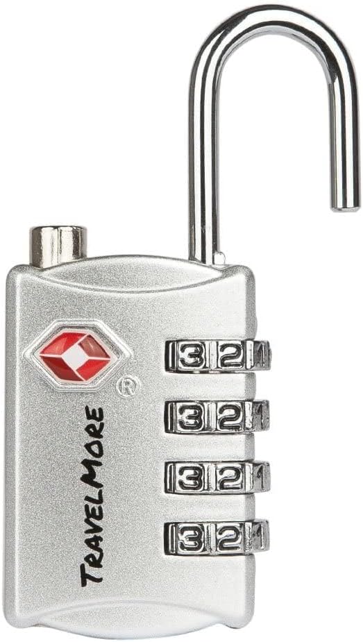 3 Pack TSA Luggage Locks with 4 Digit Combination – Heavy Duty Set Your Own Padlocks for Travel, Baggage, Suitcases & Backpacks - Silver