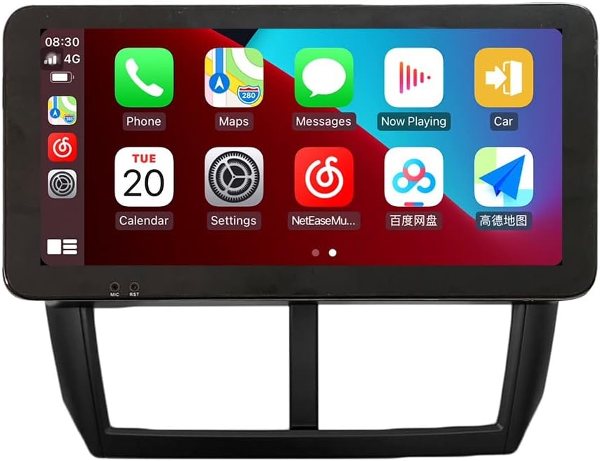 Kunfine CarPlay Android Auto Navigation Stereo GPS Radio Reverse Camera Display 10.33" QLED Touchscreen Headunit Tablet Pad Media Player for Subaru Forester 2007-2013, if Applicable Octa Core 6G+128G