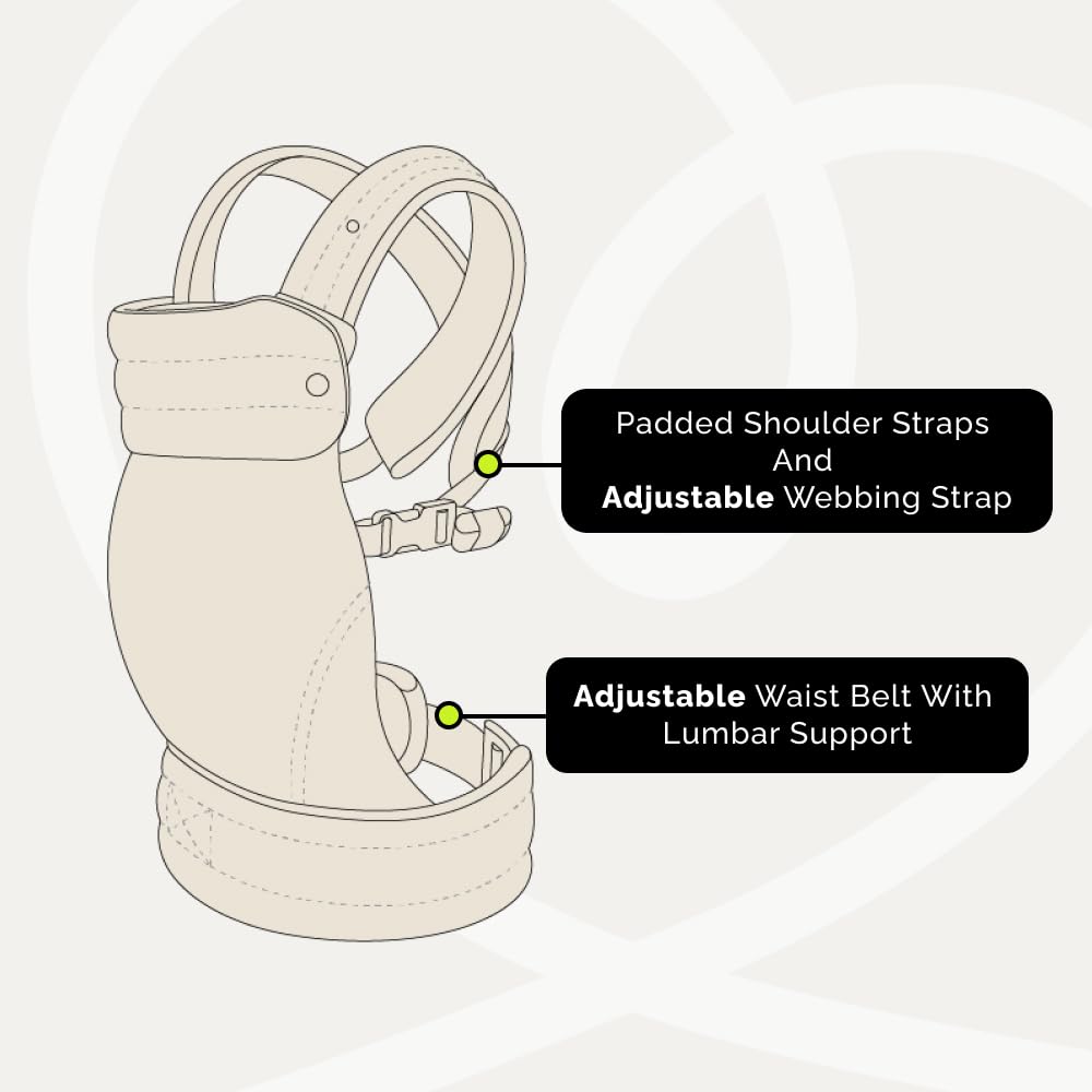 NEST BLANCHE Baby Carrier – Soft Cotton Linen Blend with Magnolia Jacquard Design, Adjustable and Ergonomic for Newborns and Toddlers (Teal)