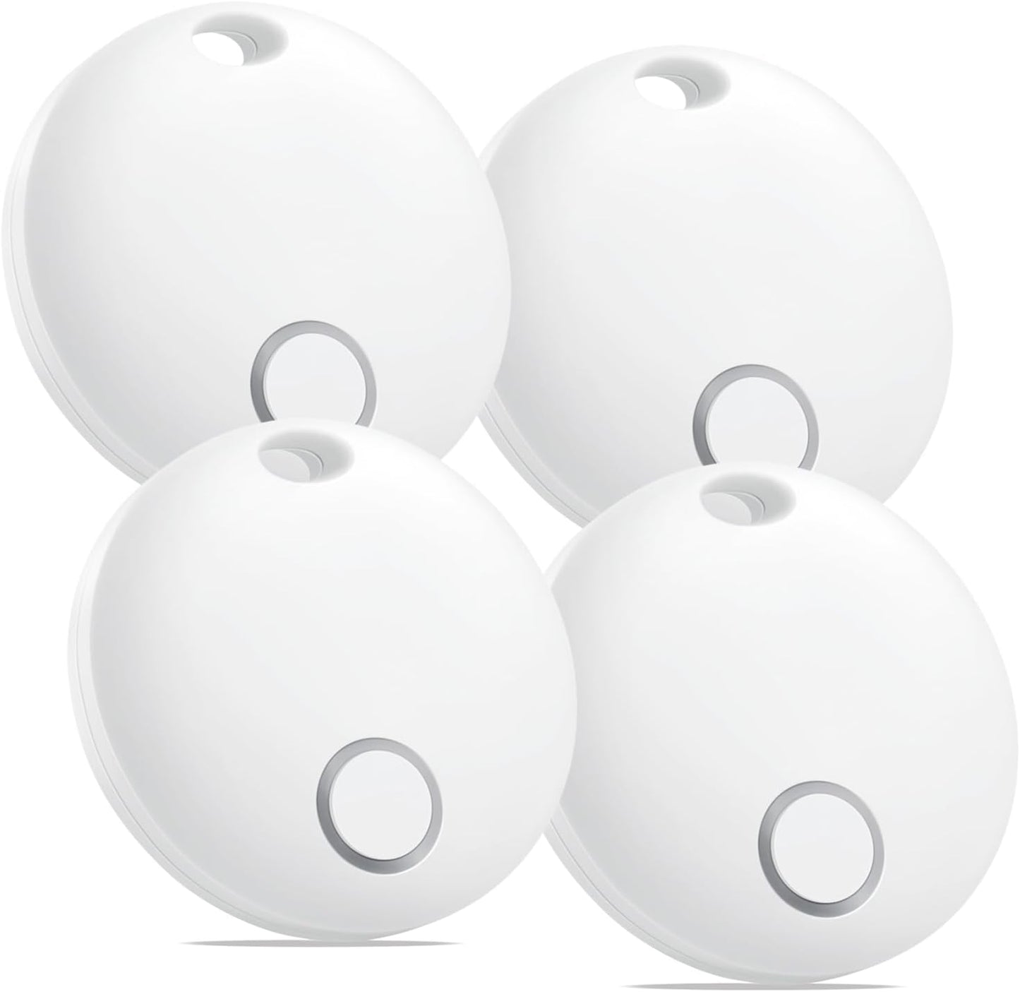 Air Tracker 4 Pack, Smart Bluetooth Tracker Works with Apple Find My (iOS Only), Item Finder Locator for Keys, Luggage, Backpack, IP67 Waterproof, White