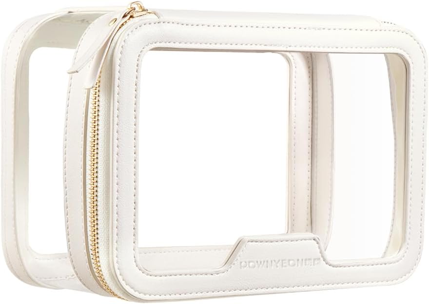 ROWNYEON Clear Makeup Case Toiletry Bag Multipurpose Travel Makeup Train Case Portable Cosmetic Organizer Transparent Storage Bag