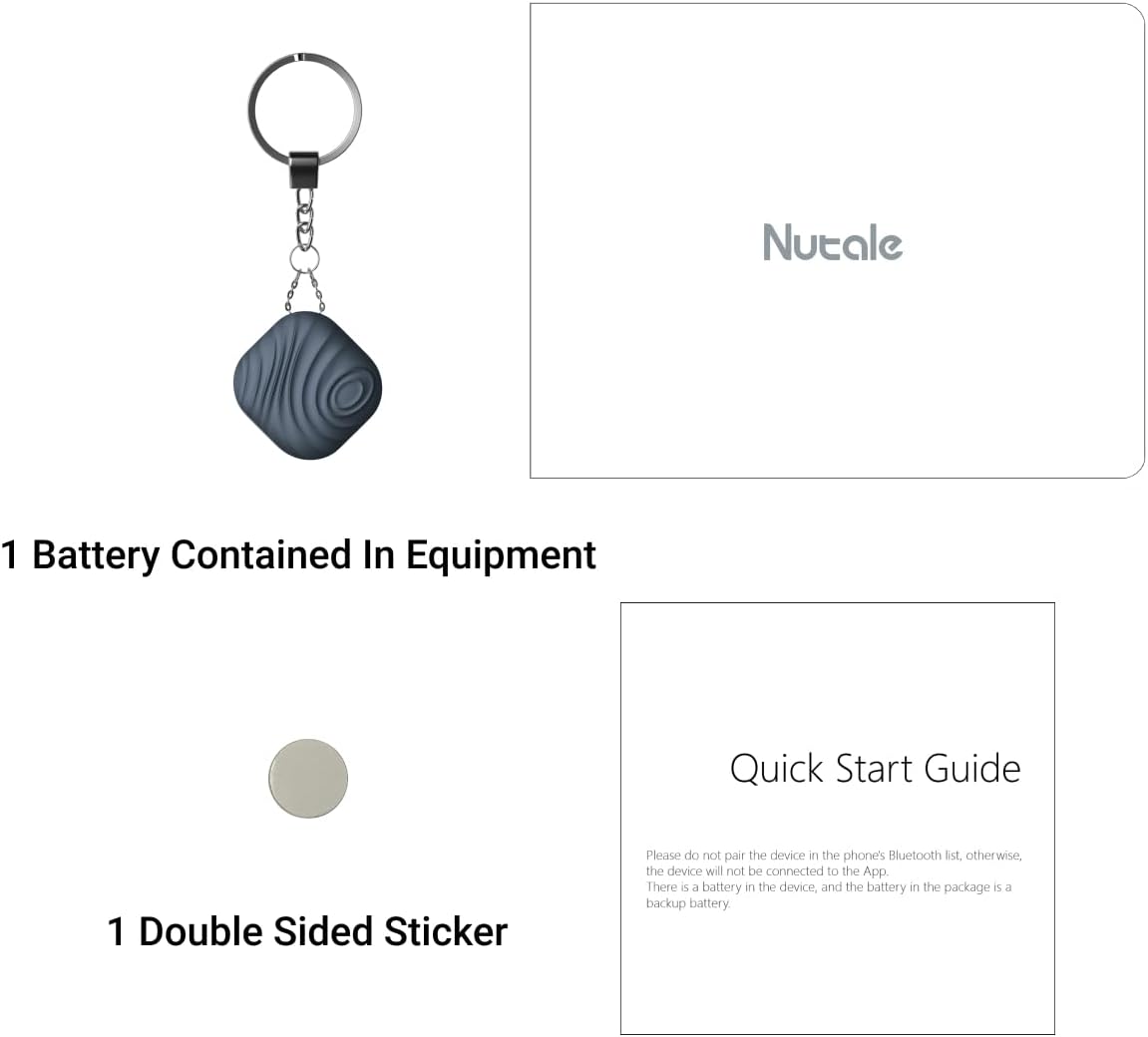 Findhting Key Finder Tag - Bluetooth Tracker Item Locator with Key Chain - Both iOS and Android Compatible for Keys Pet Wallets or Backpacks and Tablets (Blue-One)