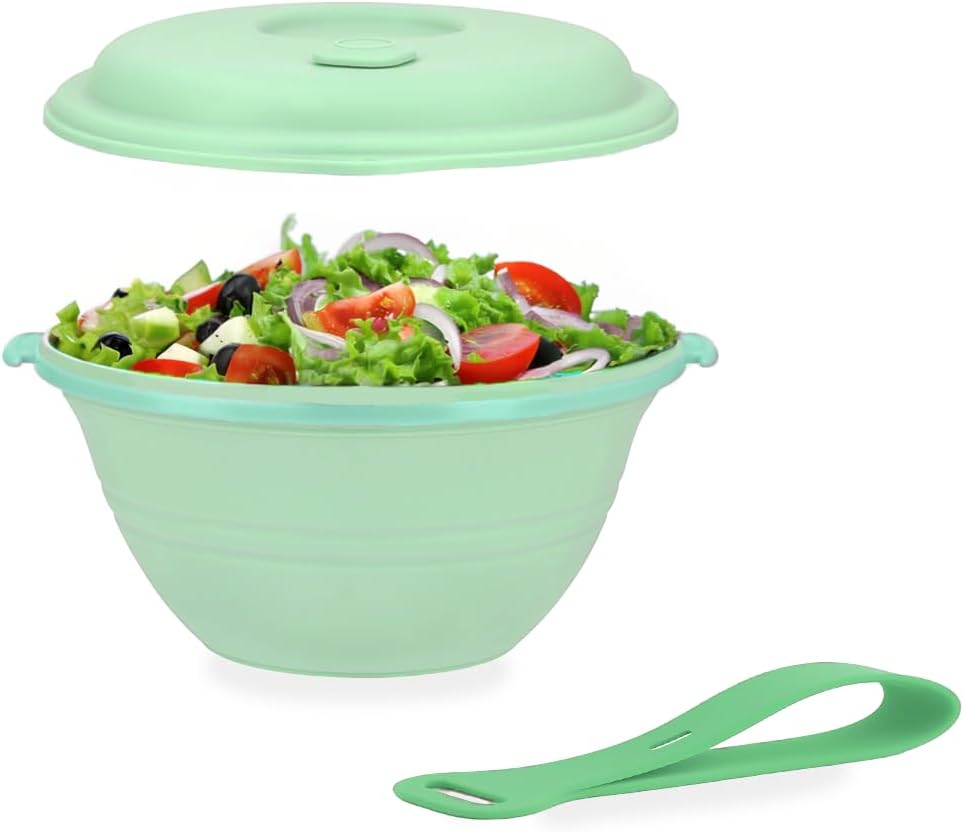 kūpaa Bowl & Carrier Duet – Microwave Safe Silicone Lunch Box For Adults– Collapsible, Leakproof, Food-Grade, Reusable To-Go Container (Jade)