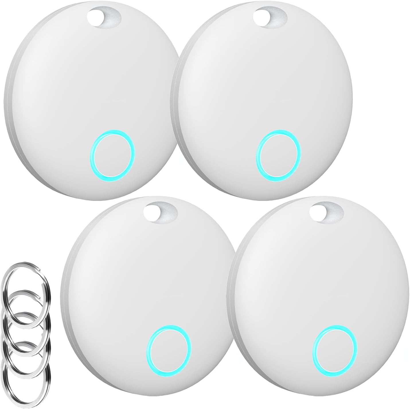 Air Tracker Tags-4 Pack [Apple MFi Certified] (iOS Only), Smart Bluetooth Tracker, Compatible with Apple Find My, Item Locator for Keys, Luggage, Wallet, Suitcase, Bags, IP67 Waterproof