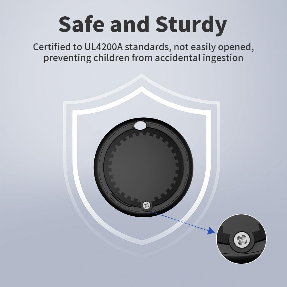 Air Tracker Tag, Smart Tracker Item Finders Compatible with Apple Find My, Bluetooth Smart Air Tag Key Finder Item Locator Worldwide Tracking for Pet Wallet Backpack Luggage, Black (iOS Only)