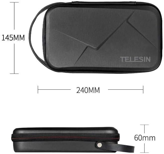 TELESIN Carrying Case Organizer for Go Pro Insta360 DJI Camera, with DYI Divider Waterproof Hard Protect Carry Bag for Hero 13 12 11 10 9 8 X2 X3 X4 X5 GO2 GO3 AKASO Selfie Stick Strap Accessory