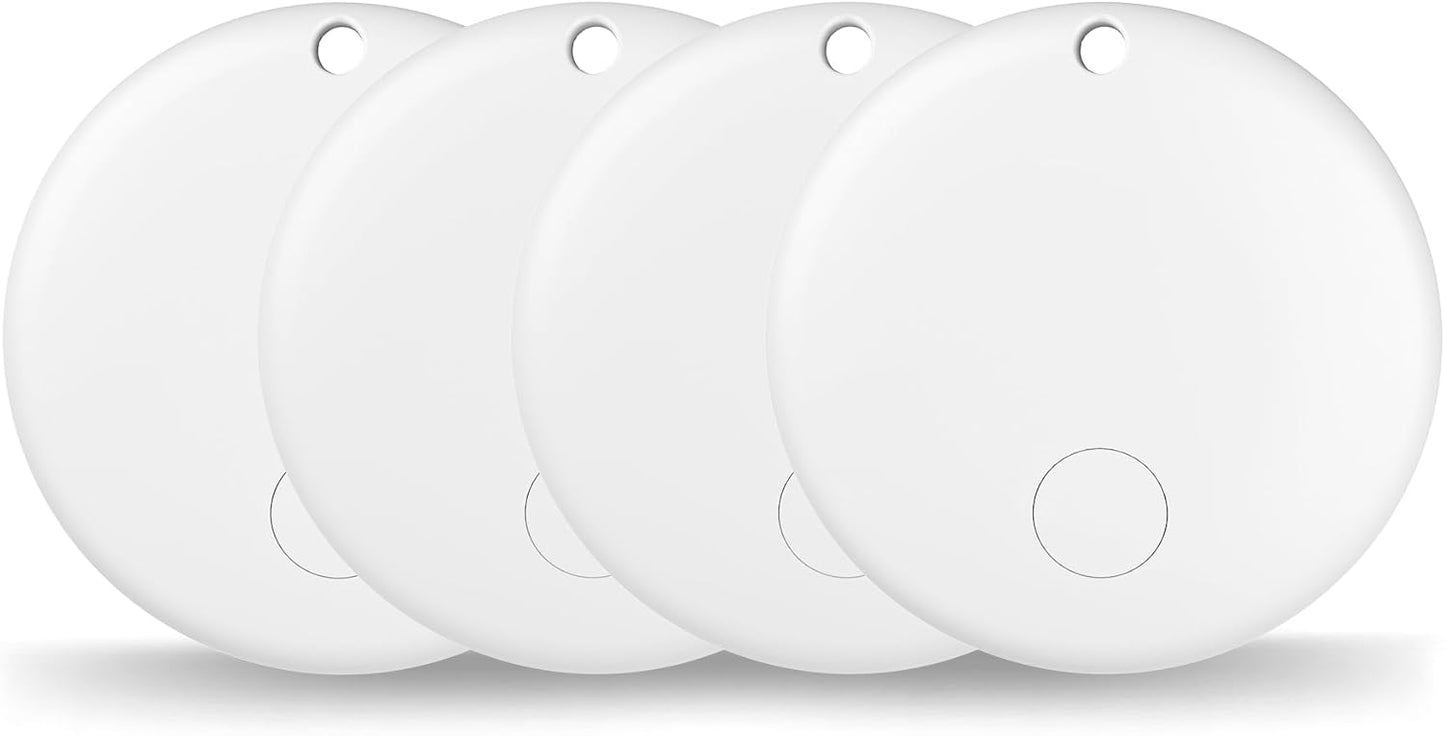 Air Tracker Tags-4 Pack Tracker Tag Work with Apple Find My (iOS 14.6 Above Only) Smart Tag Item Finders for Key, Luggage, Backpack，etc. (White, 4 Pack)
