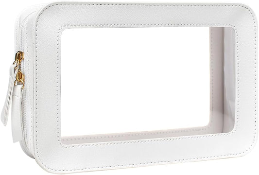 Clear Makeup Bag Small, TSA Approved Portable Toiletry Bag with Zipper Cosmetic Travel Bag Makeup Organizer Case Mini Makeup Pouch for Purse Car Organizer Bag for Women Men