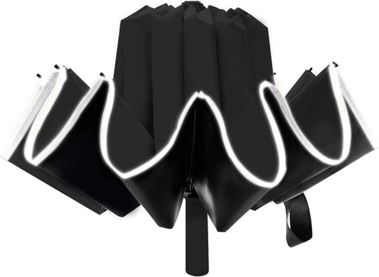 Large Double-Ribs Umbrella Automatic Folding Umbrella for Women Men, Travel, UPF 50+ UV Protection