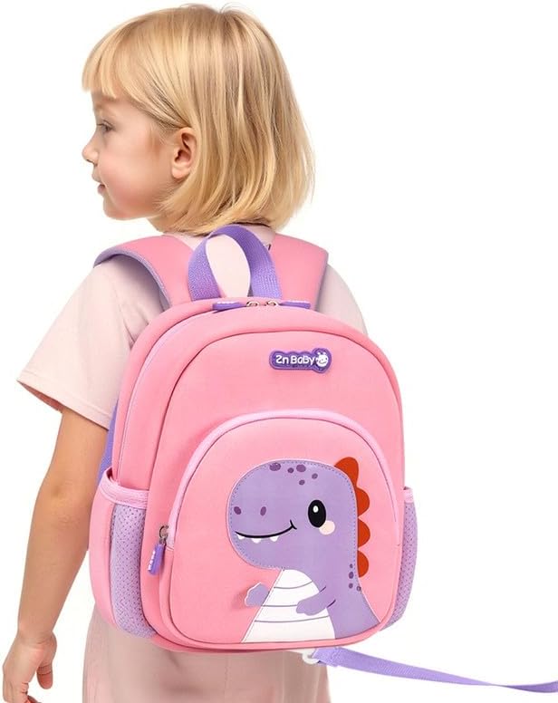 Padgene Toddler Harness Backpacks Safety Leash Kids Anti Lost Kindergarten Preschool Backpack Neoprene Lightweight Animal Schoolbag 3D Cartoon Dinasour Mini Travel Bag for Boys Girls Ages 3-5
