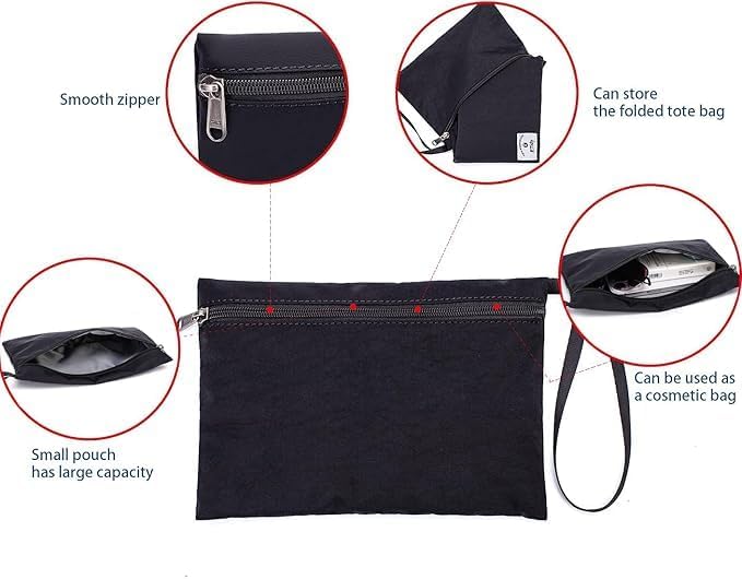 ETidy Large Capacity Foldable Tote Bag With Zipper Water-resistant SandproofWomen Beach Bag Handbag GymBag Travel ShoppingBag