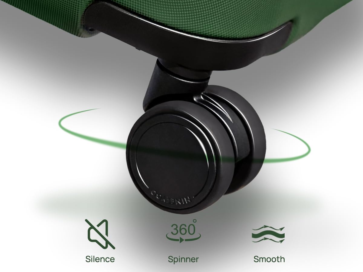 NINETYGO Trunk Luggage 29 Inch, Large Checked Luggage with Double Spinner Wheels, Anti-Burst Zipper, Hard Case PC Suitcase, Lightweight Travel Luggage, TSA Approved (Topaz Blue, Hudson)