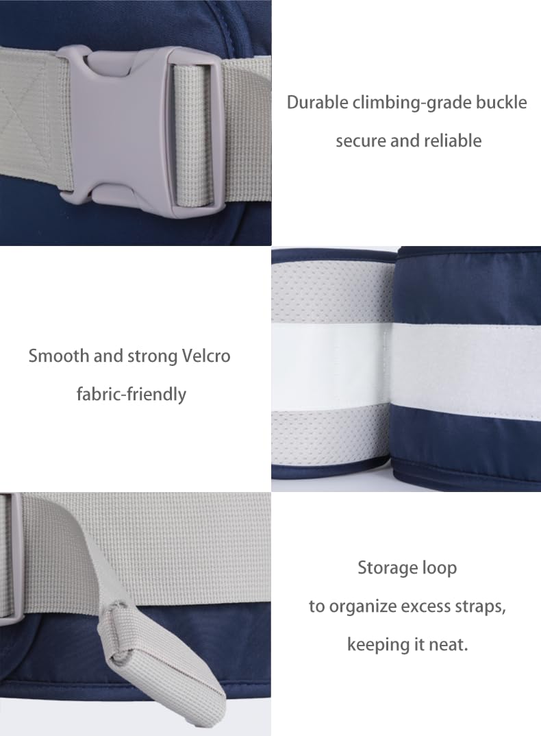 Baby Hip Seat Carrier Baby Waist Stool for Child Infant Toddler with Adjustable Strap Buckle Pocket Soft Inner Huge Storage (Dark Blue)