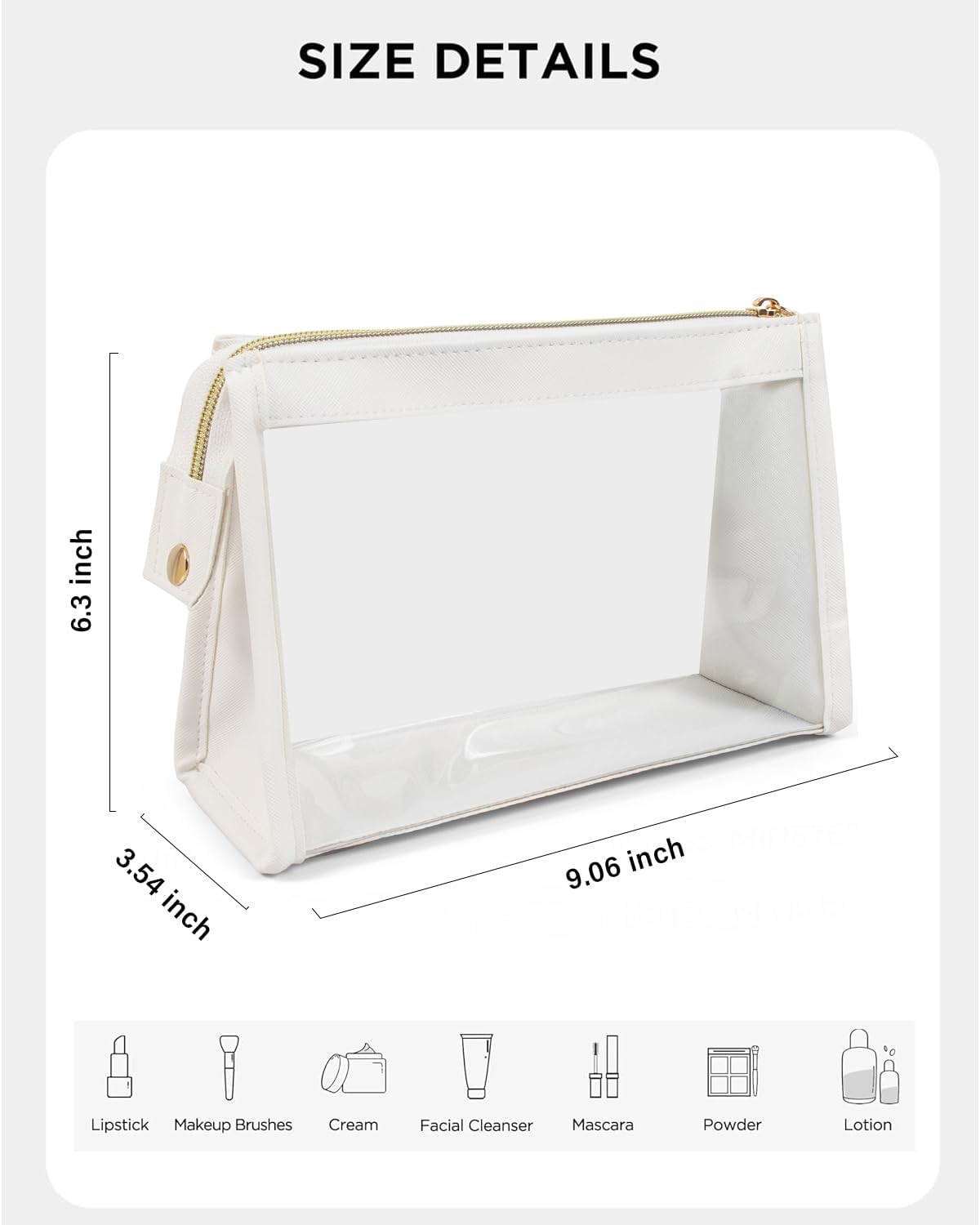 Small Clear Makeup Bag, Waterproof Clear Travel Toiletry Bag Case Cosmetic Bag with Zipper Small Makeup Pouch Travel Bags for Toiletries Travel Essentials Car Organizer